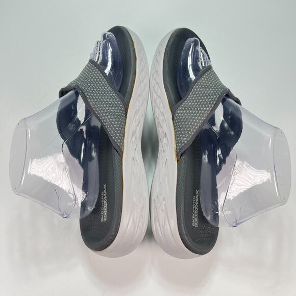 Skechers Goga Max Gray Casual Slip On Thong Flip Flops Sandals Women's Size 8 - Picture 7 of 10